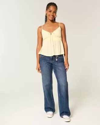 Jeans larghi e a vita bassa con lavaggio scuro