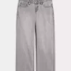 Jeans larghi grigi a vita bassa