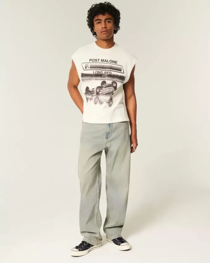 Jeans larghi lavaggio chiaro