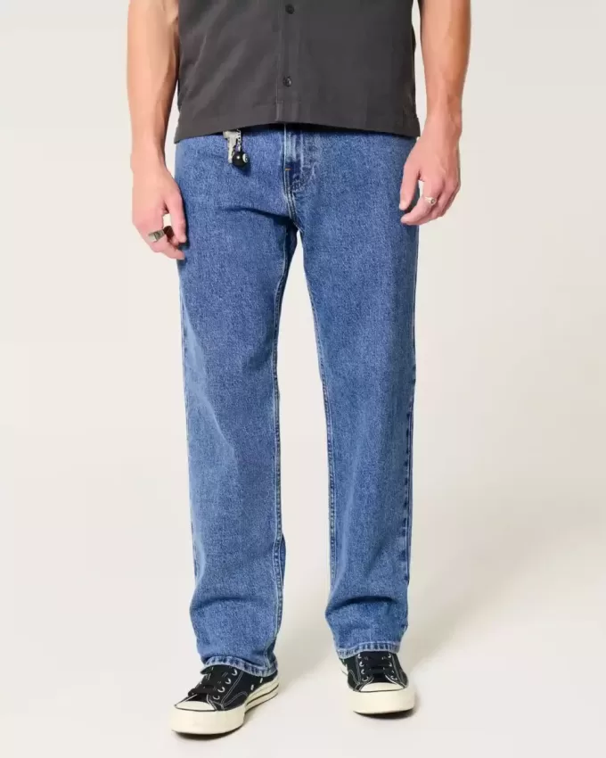 Jeans larghi lavaggio medio