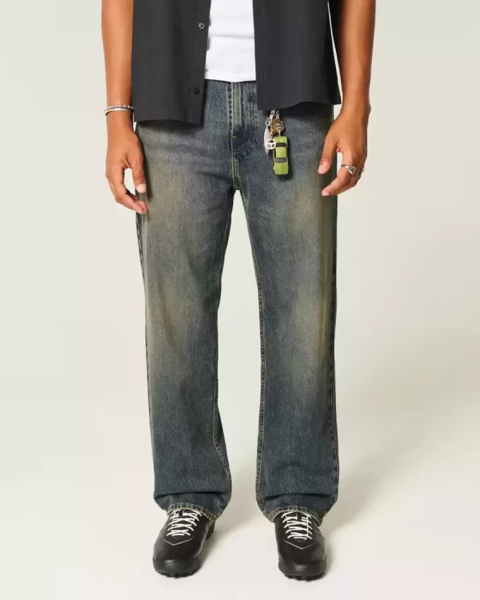 Jeans larghi lavaggio scuro
