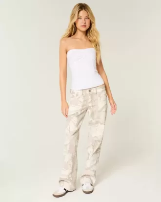 Jeans larghi mimetici a vita bassa