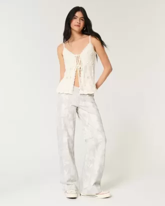 Jeans larghi mimetici a vita bassa