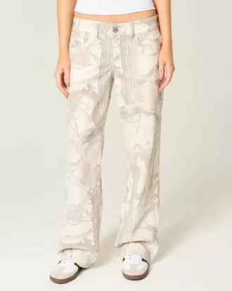 Jeans larghi mimetici a vita bassa