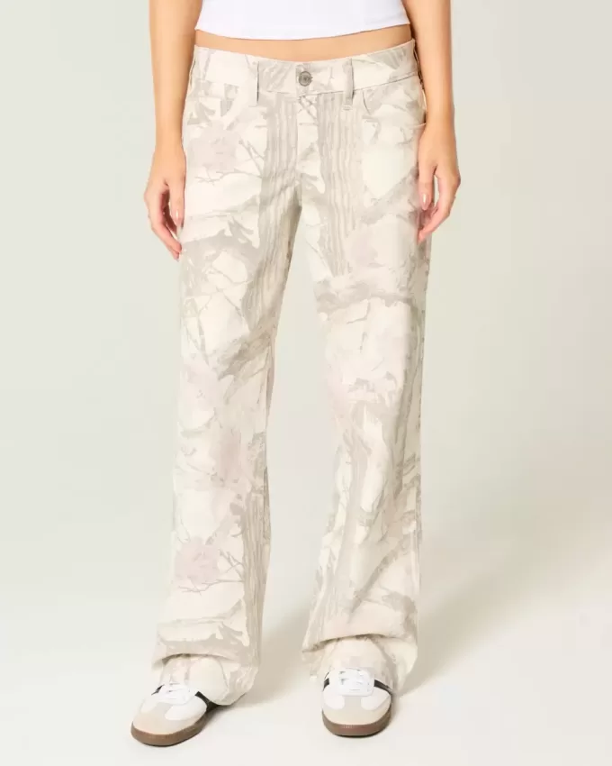 Jeans larghi mimetici a vita bassa