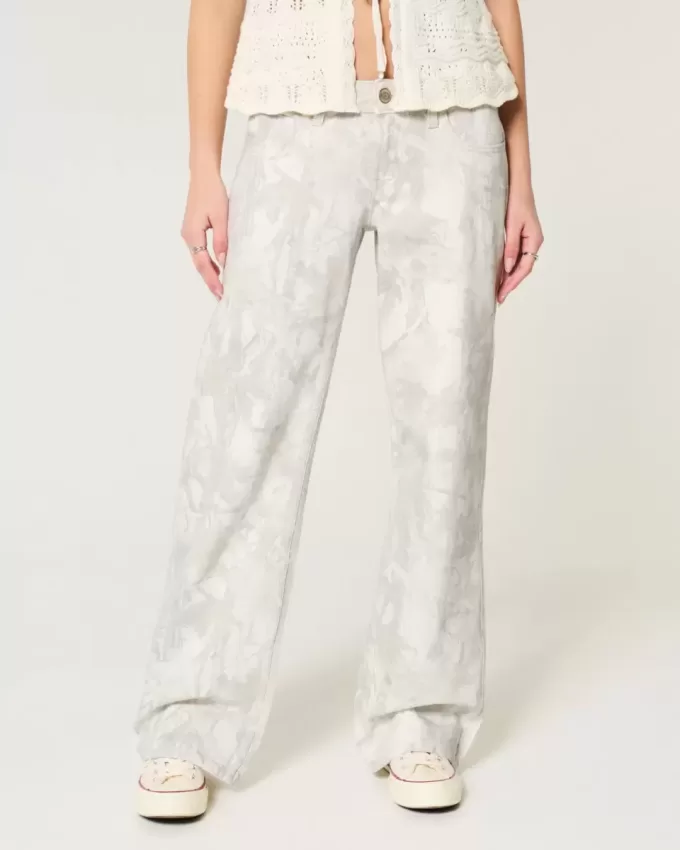 Jeans larghi mimetici a vita bassa