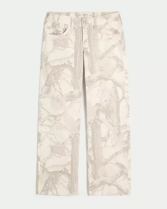 Jeans larghi mimetici a vita bassa