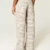Jeans larghi mimetici Y2K a vita bassa