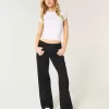 Jeans larghi neri a vita bassa