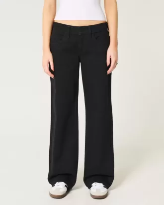 Jeans larghi neri a vita bassa