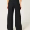 Jeans larghi neri a vita bassa