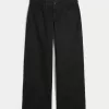 Jeans larghi neri a vita bassa