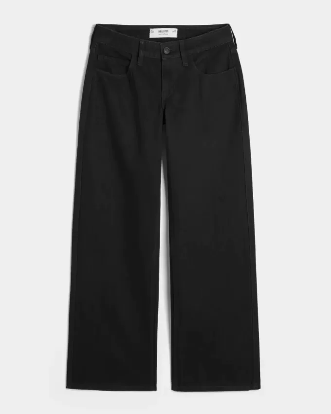 Jeans larghi neri a vita bassa