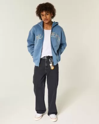 Jeans larghi neri lavati