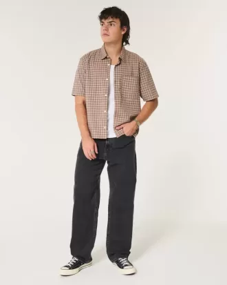 Jeans larghi neri lavati