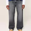 Jeans larghi neri lavati
