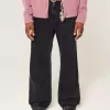 Jeans larghi neri lavati Jeans larghi neri lavati