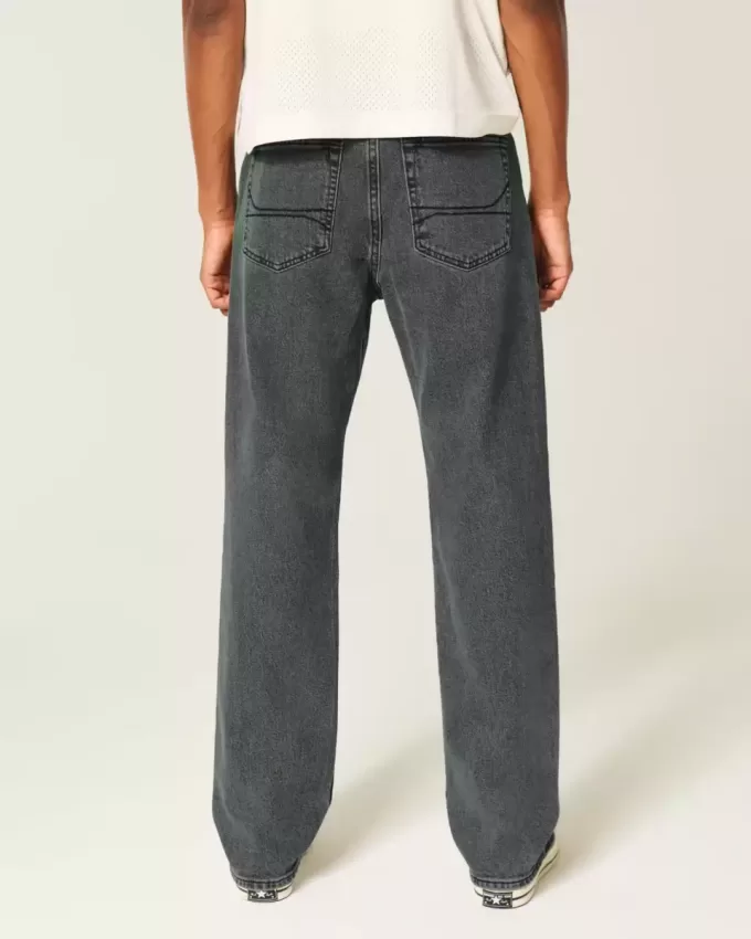 Jeans larghi neri lavati