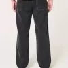 Jeans larghi neri lavati