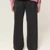 Jeans larghi neri lavati Jeans larghi neri lavati