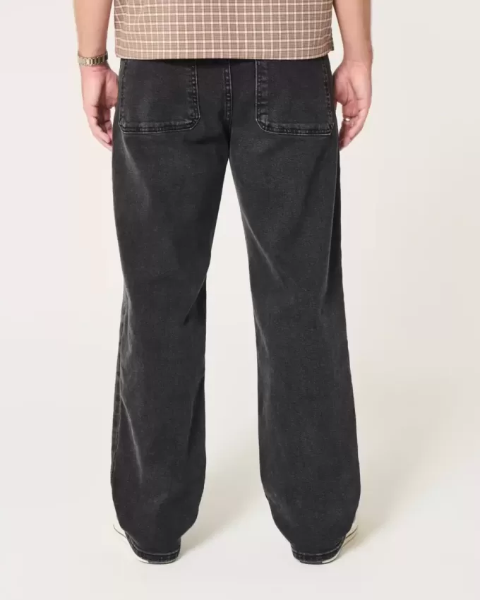 Jeans larghi neri lavati