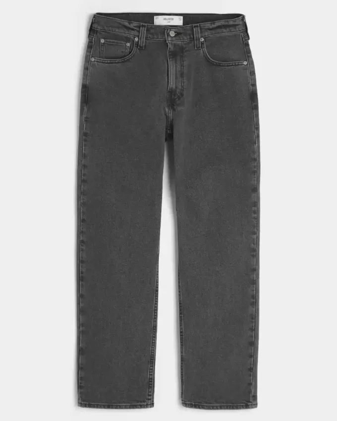 Jeans larghi neri lavati