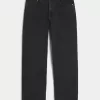 Jeans larghi neri lavati