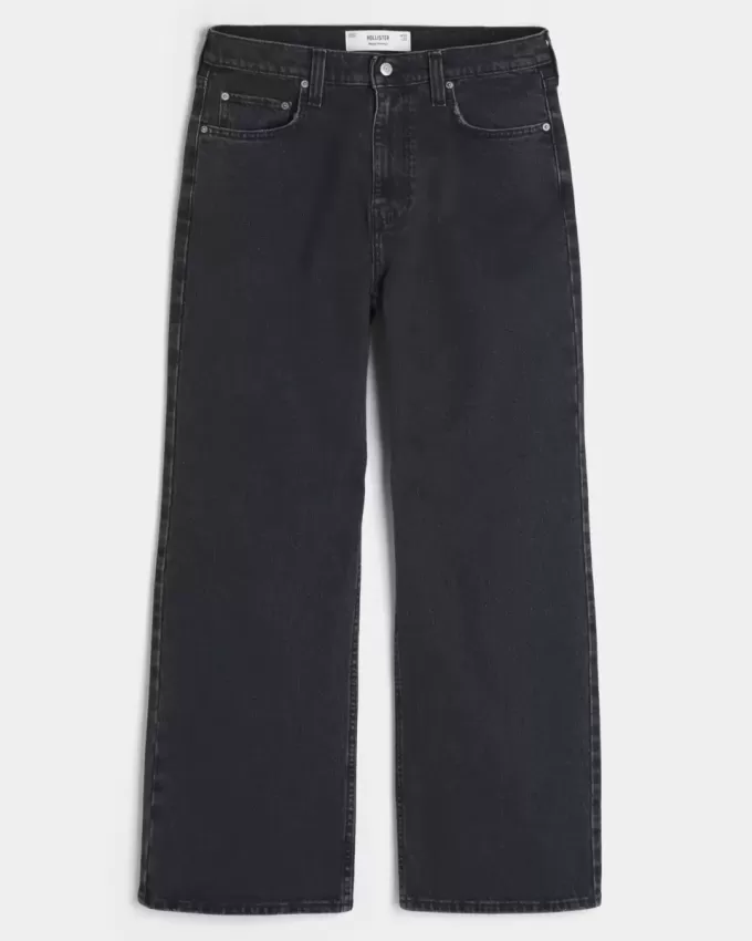 Jeans larghi neri lavati