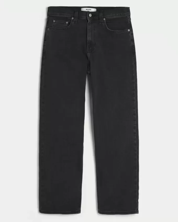 Jeans larghi neri lavati