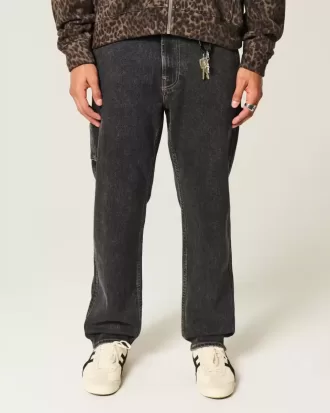 Jeans larghi neri lavati da pittore
