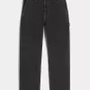 Jeans larghi neri lavati da pittore