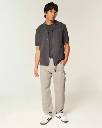 Jeans larghi ricamati da pittore