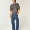 Jeans larghi skater con stampa a stelle e lavaggio medio