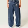 Jeans larghi skater con stampa a stelle e lavaggio medio