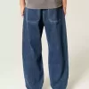 Jeans larghi skater con stampa a stelle e lavaggio medio