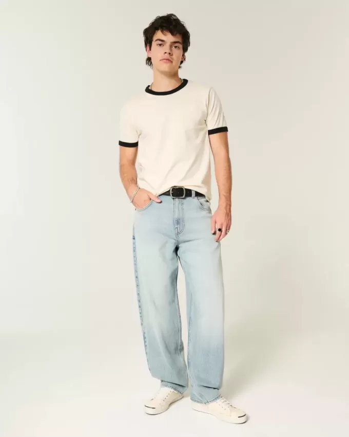 Jeans larghi skater lavaggio chiaro