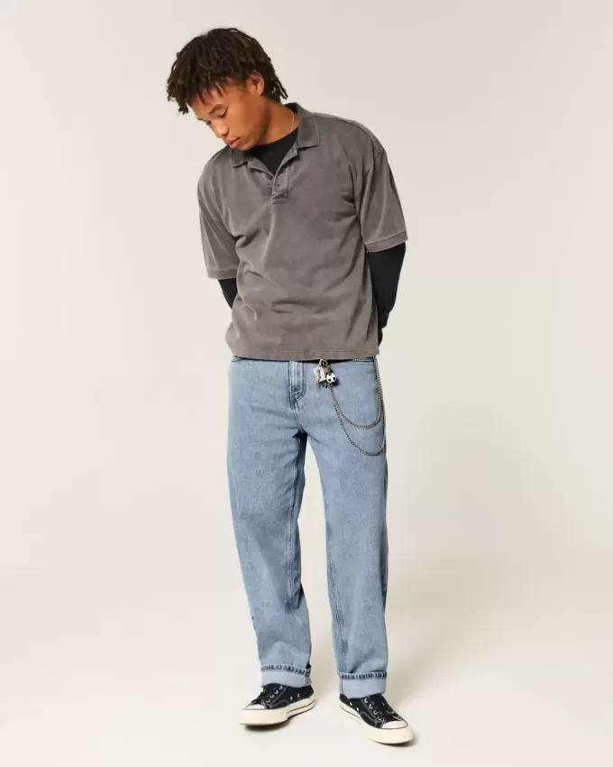 Jeans larghi skater lavaggio medio