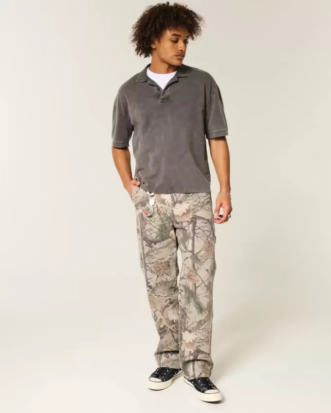 Jeans mimetici larghi da pittore