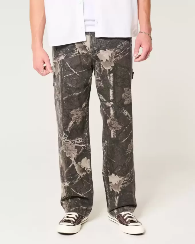 Jeans mimetici larghi da pittore