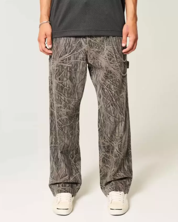Jeans mimetici larghi da pittore