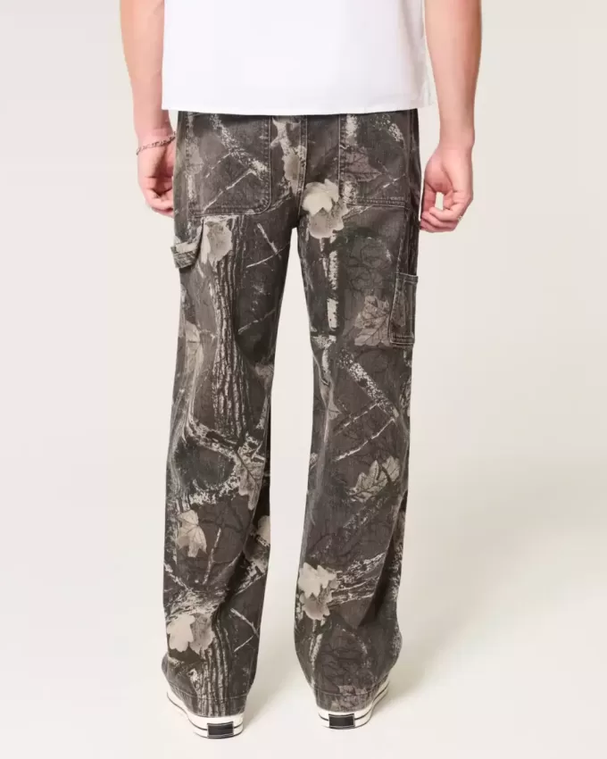 Jeans mimetici larghi da pittore