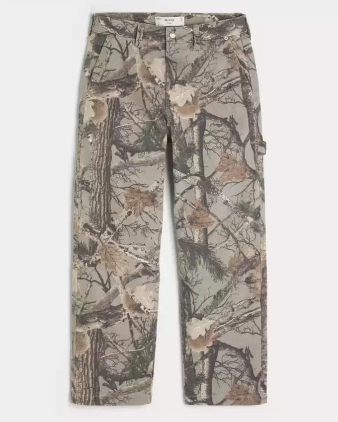 Jeans mimetici larghi da pittore