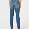 Jeans Mom a vita alta con strappi e lavaggio medio