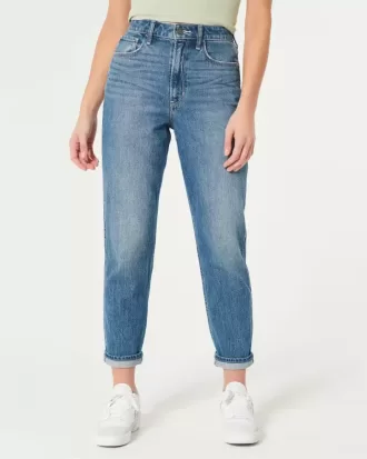 Jeans Mom a vita altissima lavaggio scuro