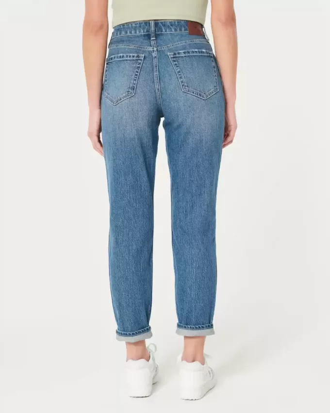 Jeans Mom a vita altissima lavaggio scuro Jeans Mom a vita altissima lavaggio scuro