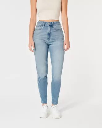 Jeans Mom Curvy a vita alta e lavaggio medio