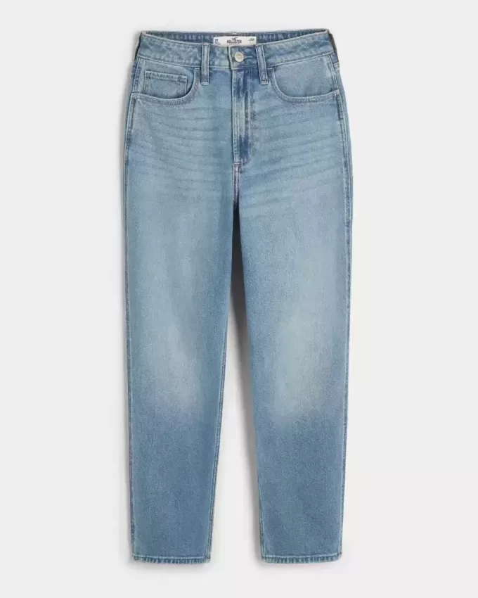 Jeans Mom Curvy a vita alta e lavaggio medio
