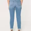 Jeans Mom Curvy a vita altissima con strappi e lavaggio medio