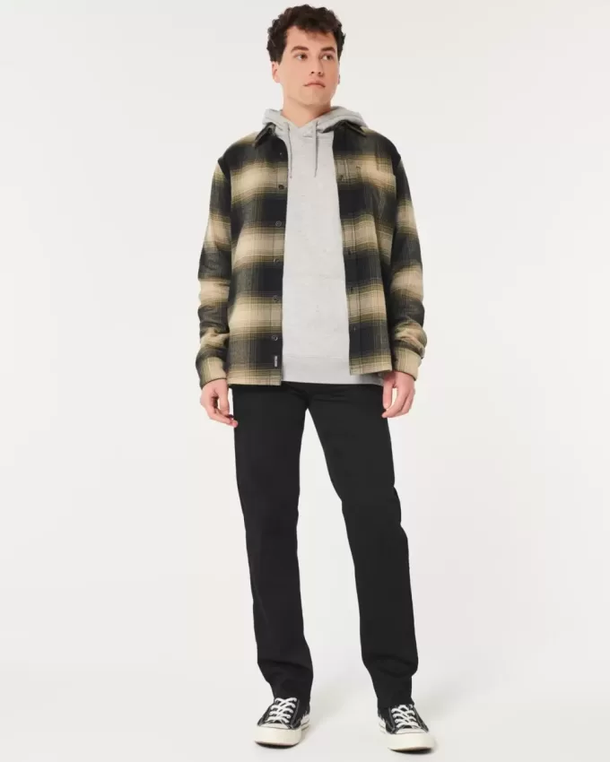 Jeans neri slim dritti anti-sbiadimento