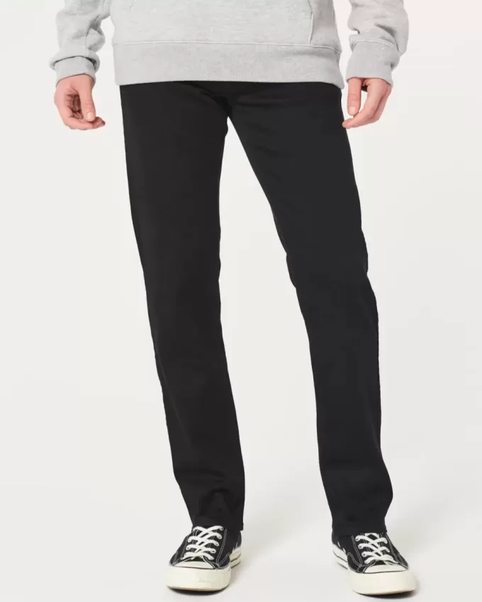 Jeans neri slim dritti anti-sbiadimento